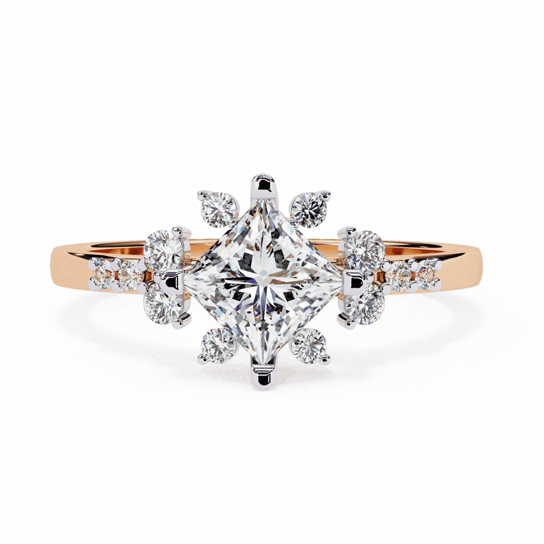 1 Carat Princess Refined Everyday Look Ring in Moissanite | House of Estara