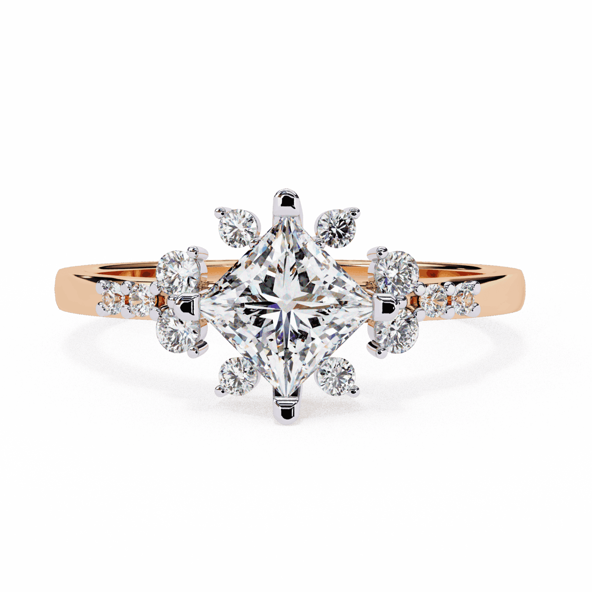 1 Carat Princess Refined Everyday Look Ring in Moissanite | House of Estara