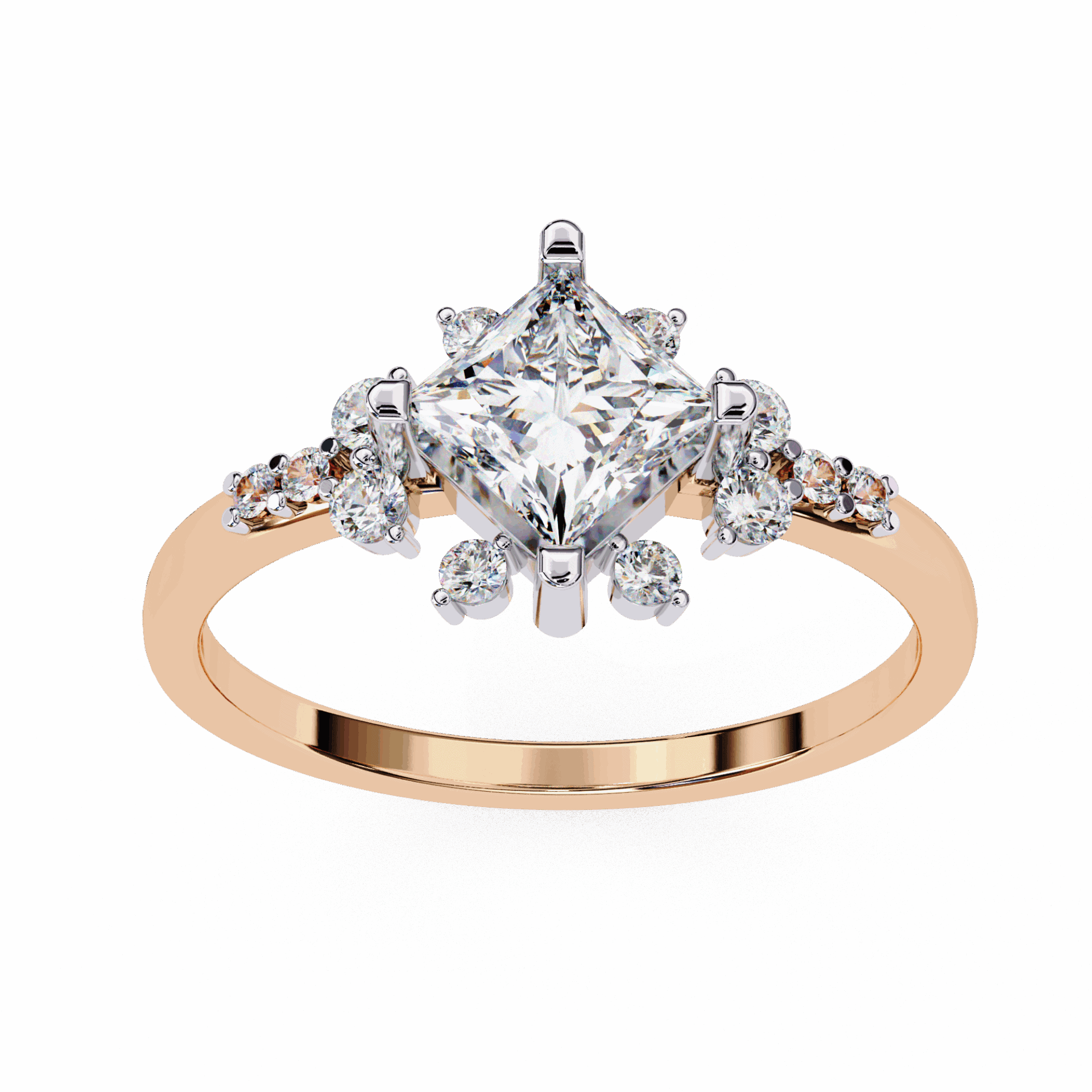 1 Carat Princess Refined Everyday Look Ring in Moissanite | House of Estara
