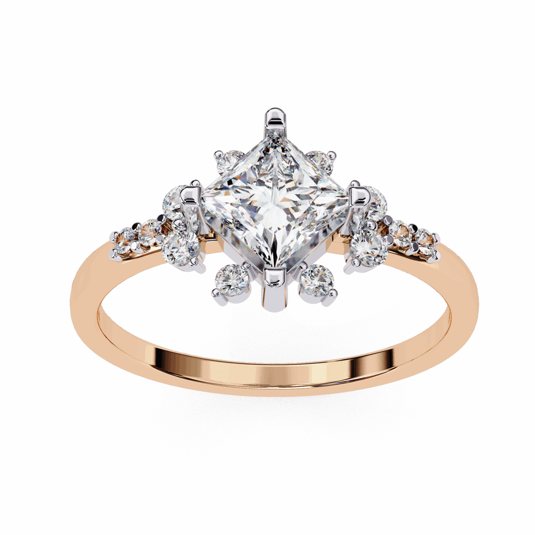 1 Carat Princess Refined Everyday Look Ring in Moissanite | House of Estara