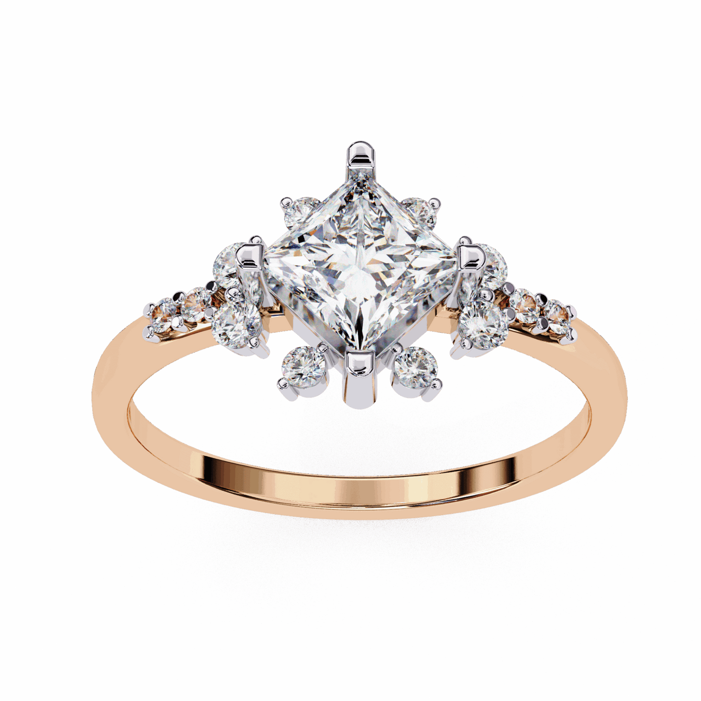 1 Carat Princess Refined Everyday Look Ring in Moissanite | House of Estara