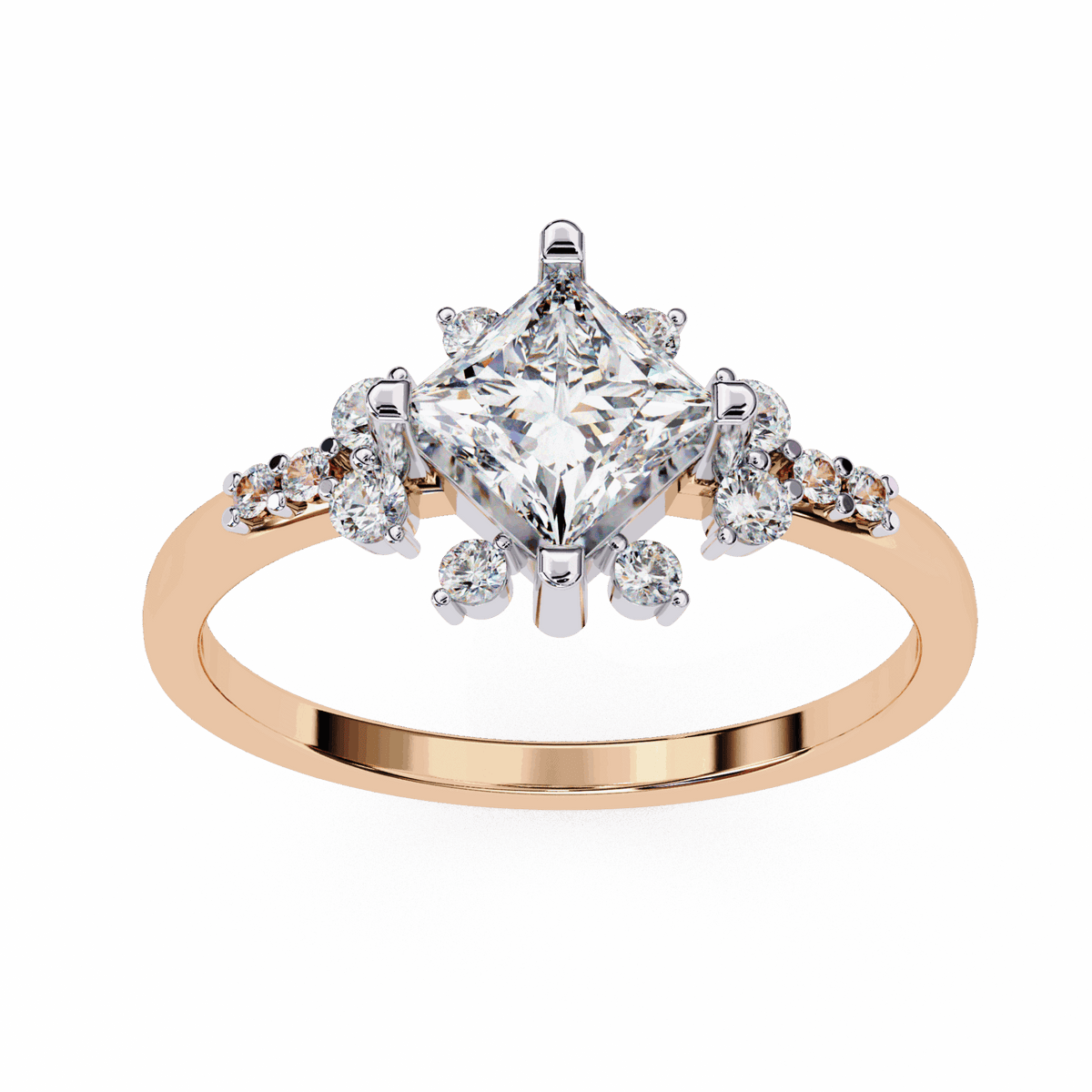 1 Carat Princess Refined Everyday Look Ring in Moissanite | House of Estara
