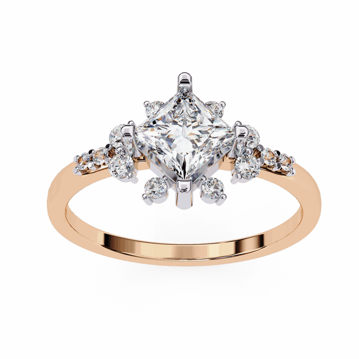 1 Carat Princess Refined Everyday Look Ring in Moissanite | House of Estara