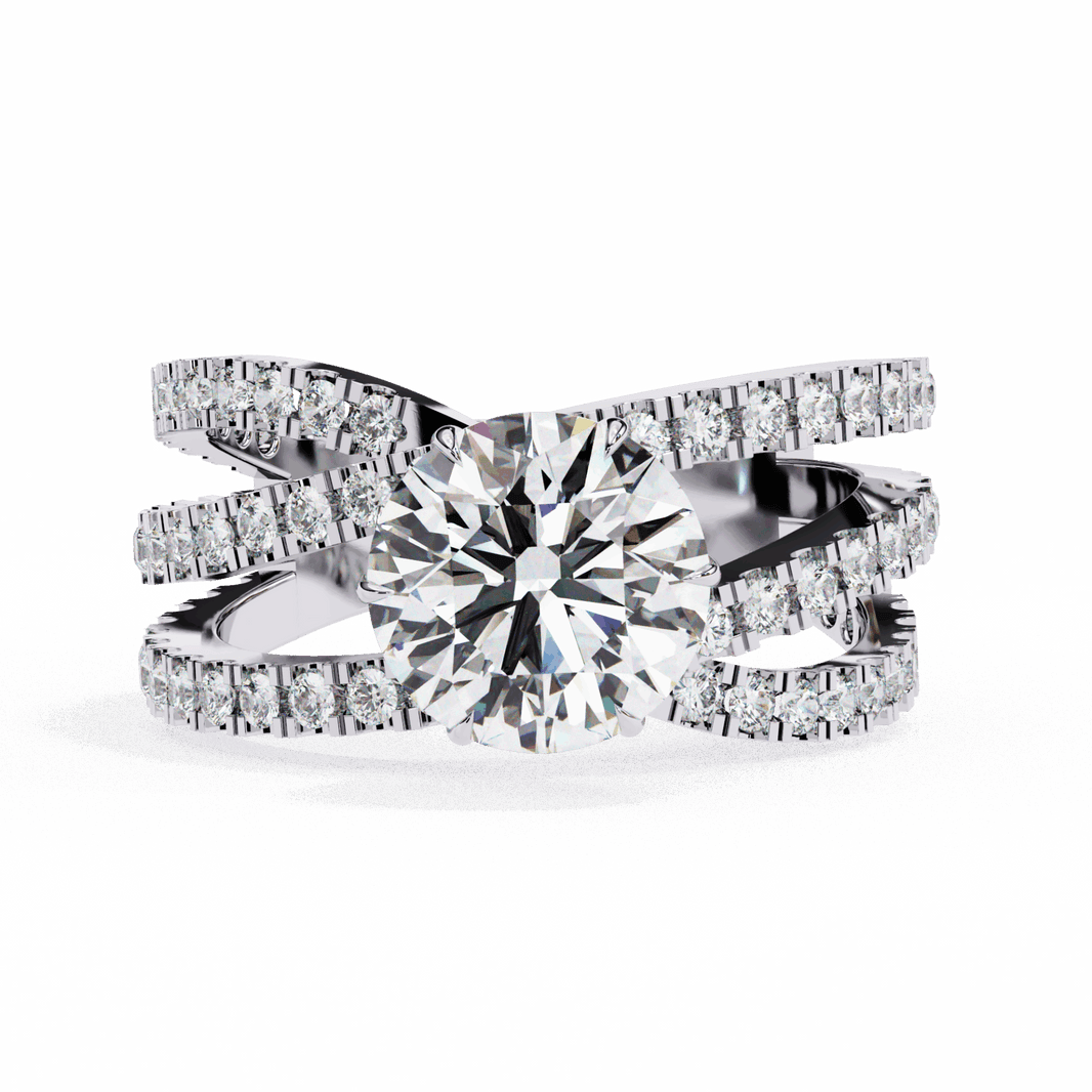 1.75 Carat Round Subtle Shine Ring in Moissanite | House of Estara