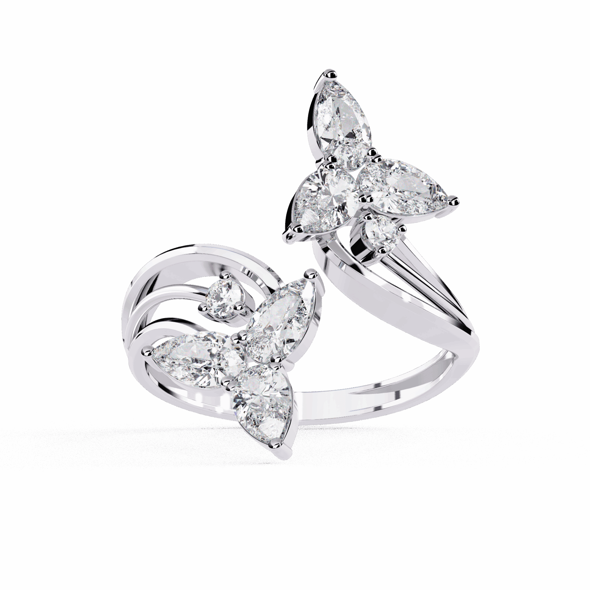 1 Carat Pear and Round Modern Essential Ring in Moissanite | House of Estara