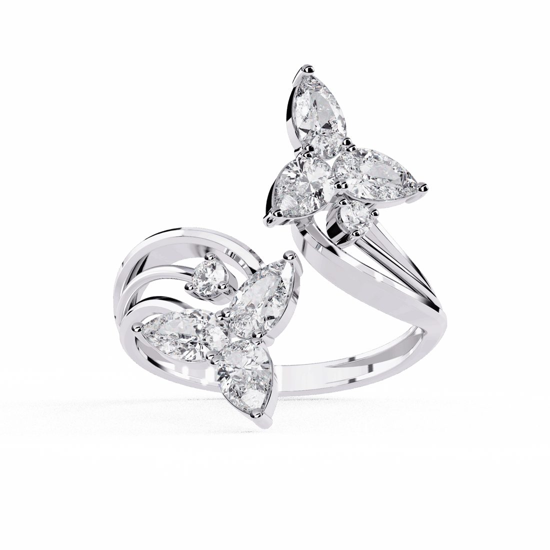 1 Carat Pear and Round Modern Essential Ring in Moissanite | House of Estara