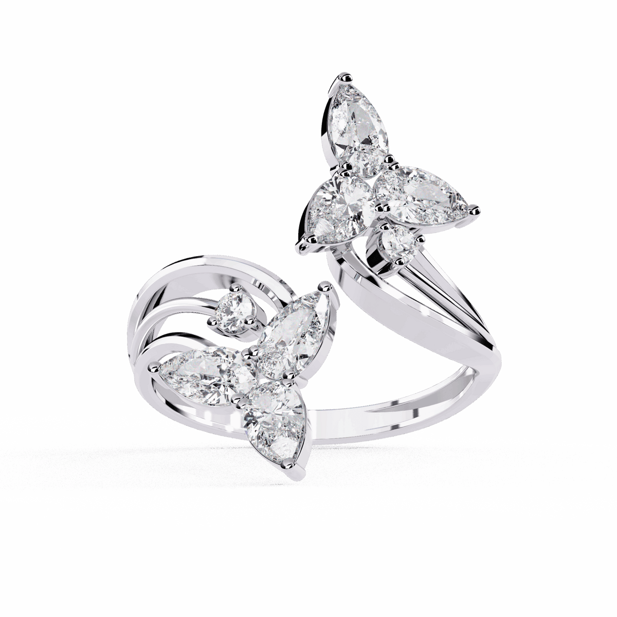 1 Carat Pear and Round Modern Essential Ring in Moissanite | House of Estara