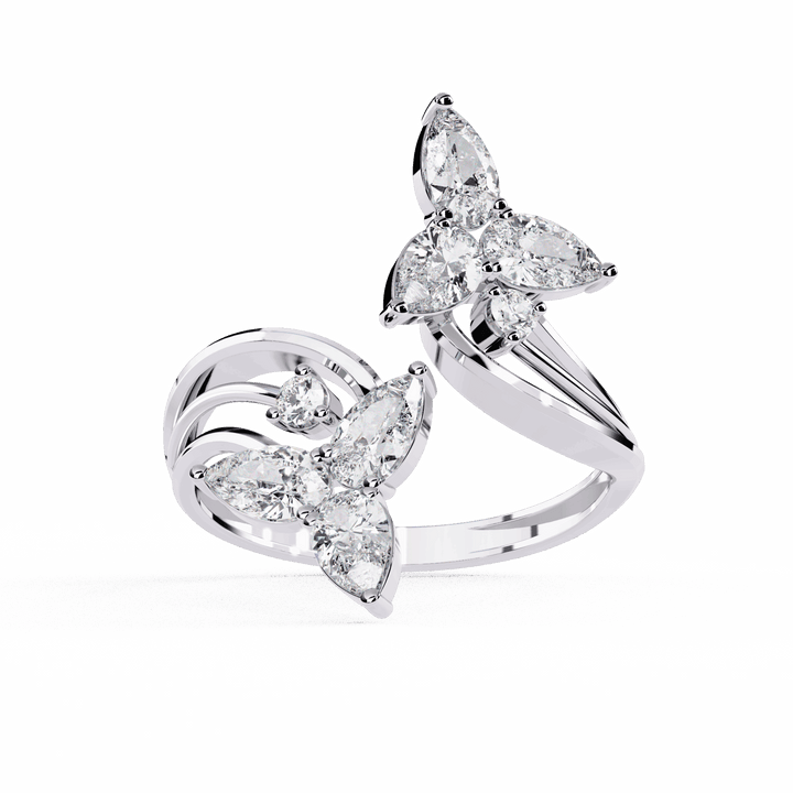 1 Carat Pear and Round Modern Essential Ring in Moissanite | House of Estara