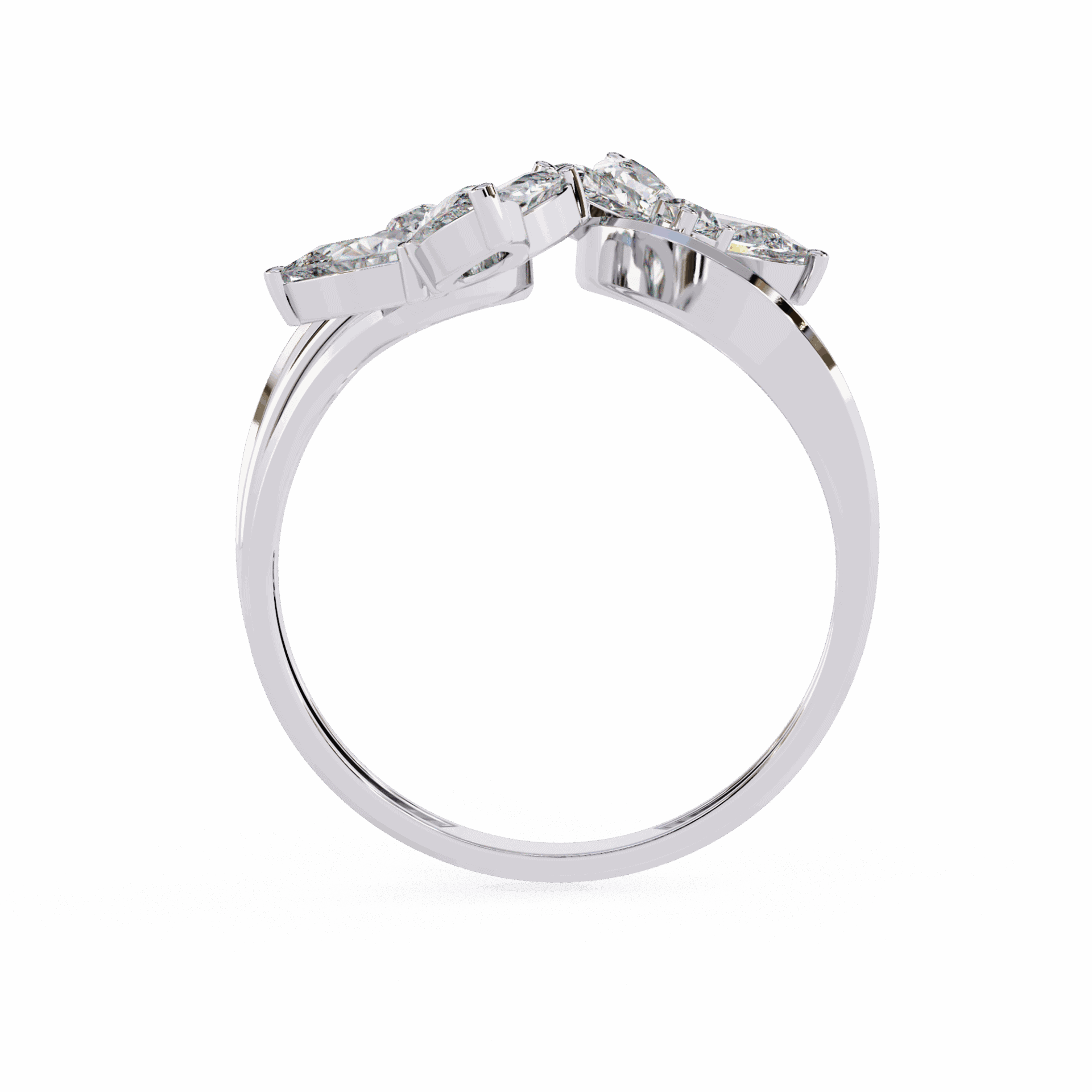 1 Carat Pear and Round Modern Essential Ring in Moissanite | House of Estara