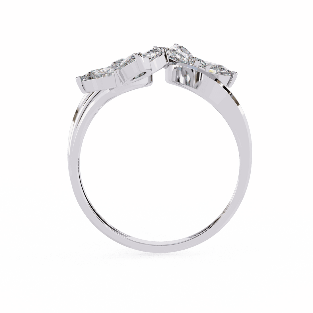 1 Carat Pear and Round Modern Essential Ring in Moissanite | House of Estara
