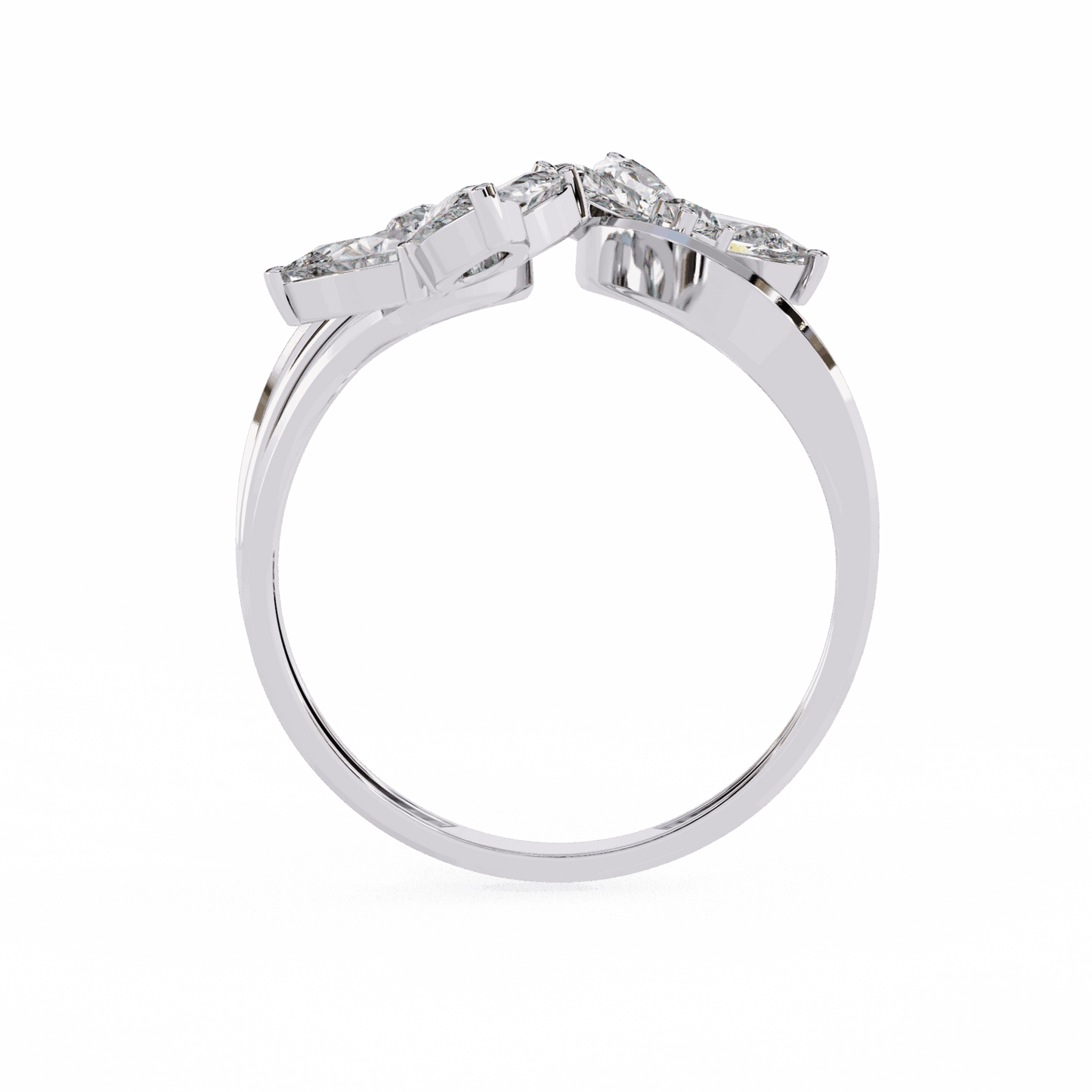 1 Carat Pear and Round Modern Essential Ring in Moissanite | House of Estara