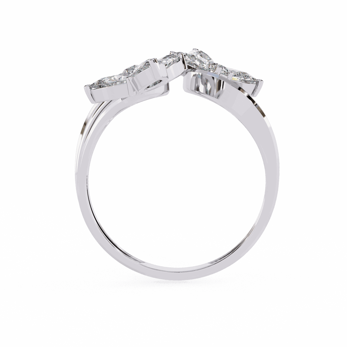 1 Carat Pear and Round Modern Essential Ring in Moissanite | House of Estara