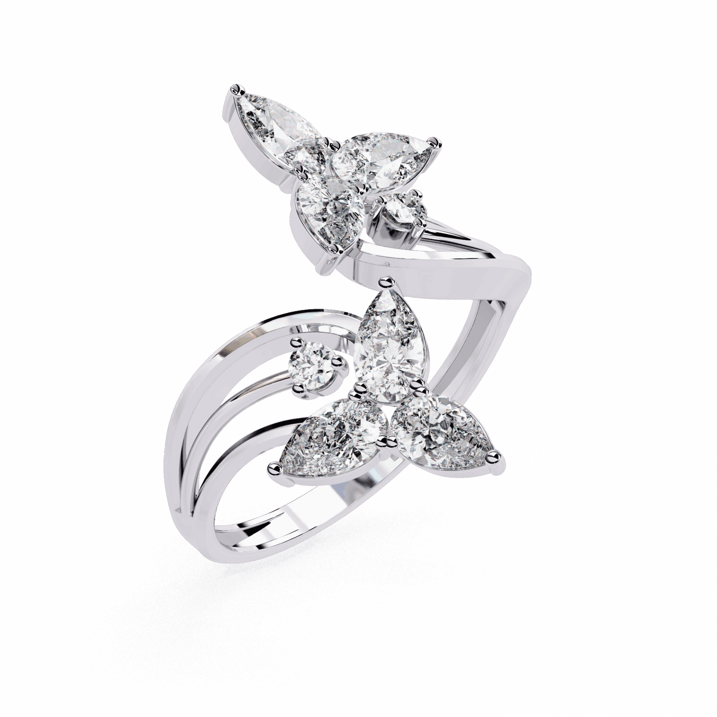 1 Carat Pear and Round Modern Essential Ring in Moissanite | House of Estara