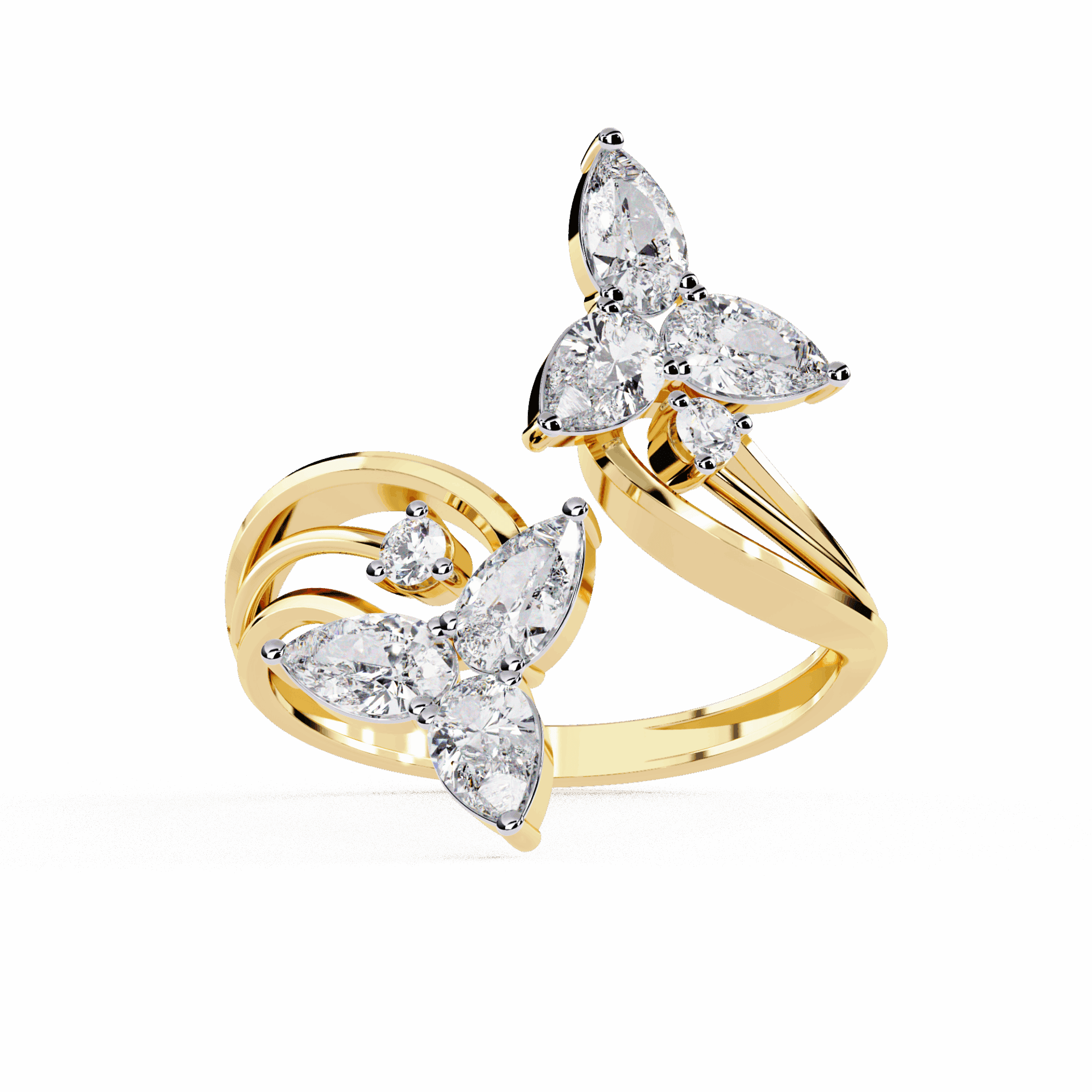 1 Carat Pear and Round Modern Essential Ring in Moissanite | House of Estara