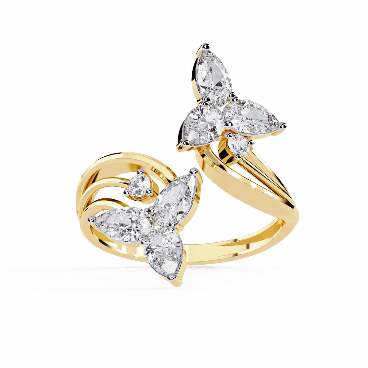 1 Carat Pear and Round Modern Essential Ring in Moissanite | House of Estara
