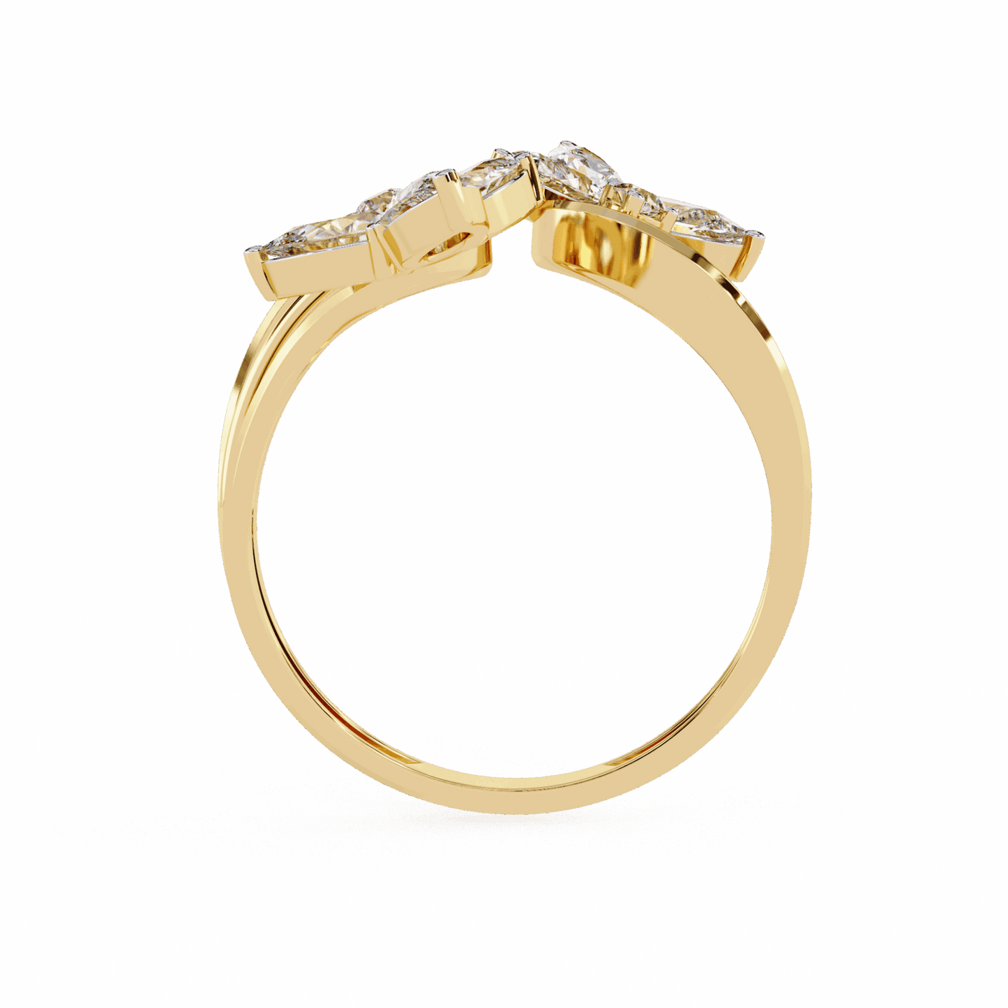 1 Carat Pear and Round Modern Essential Ring in Moissanite | House of Estara