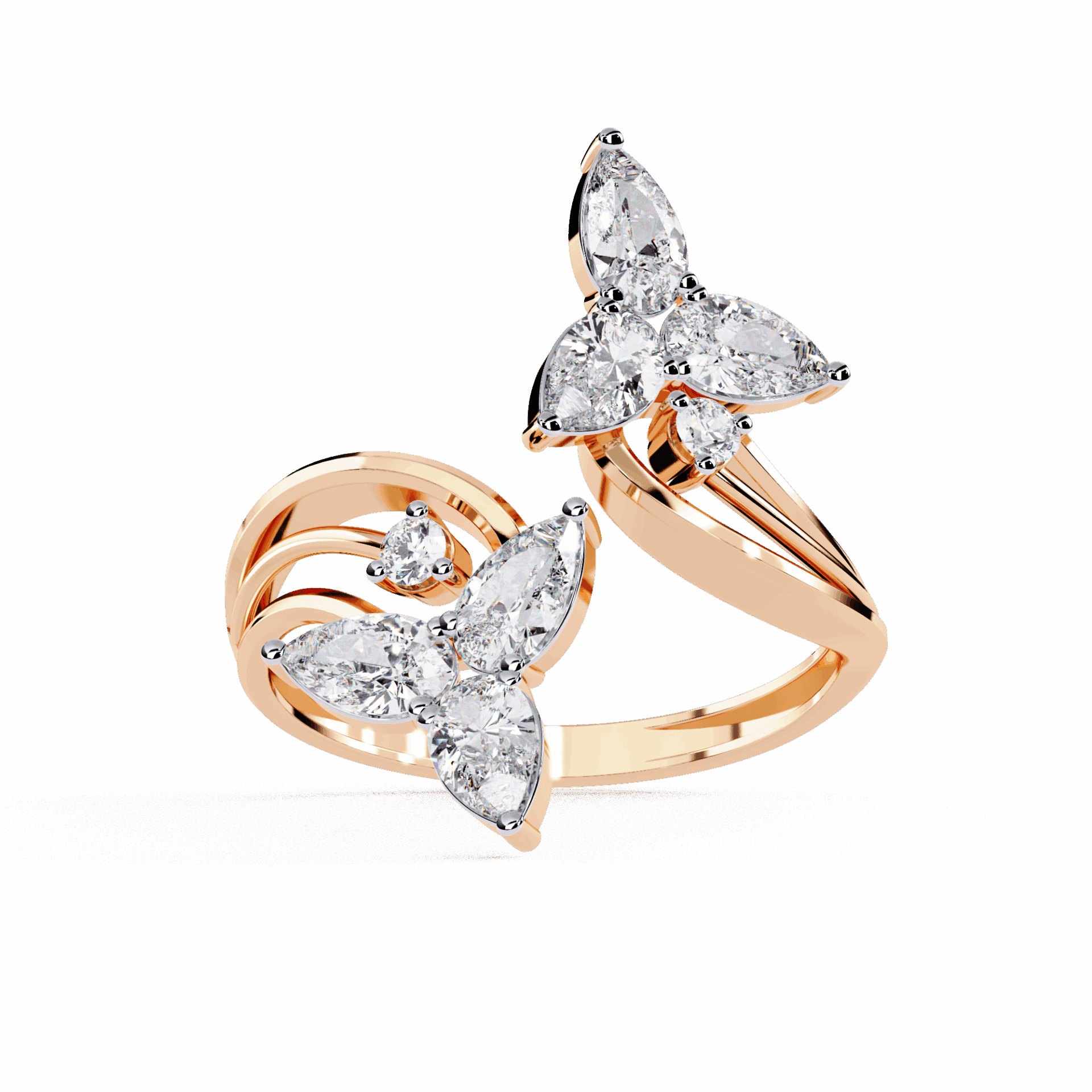1 Carat Pear and Round Modern Essential Ring in Moissanite | House of Estara