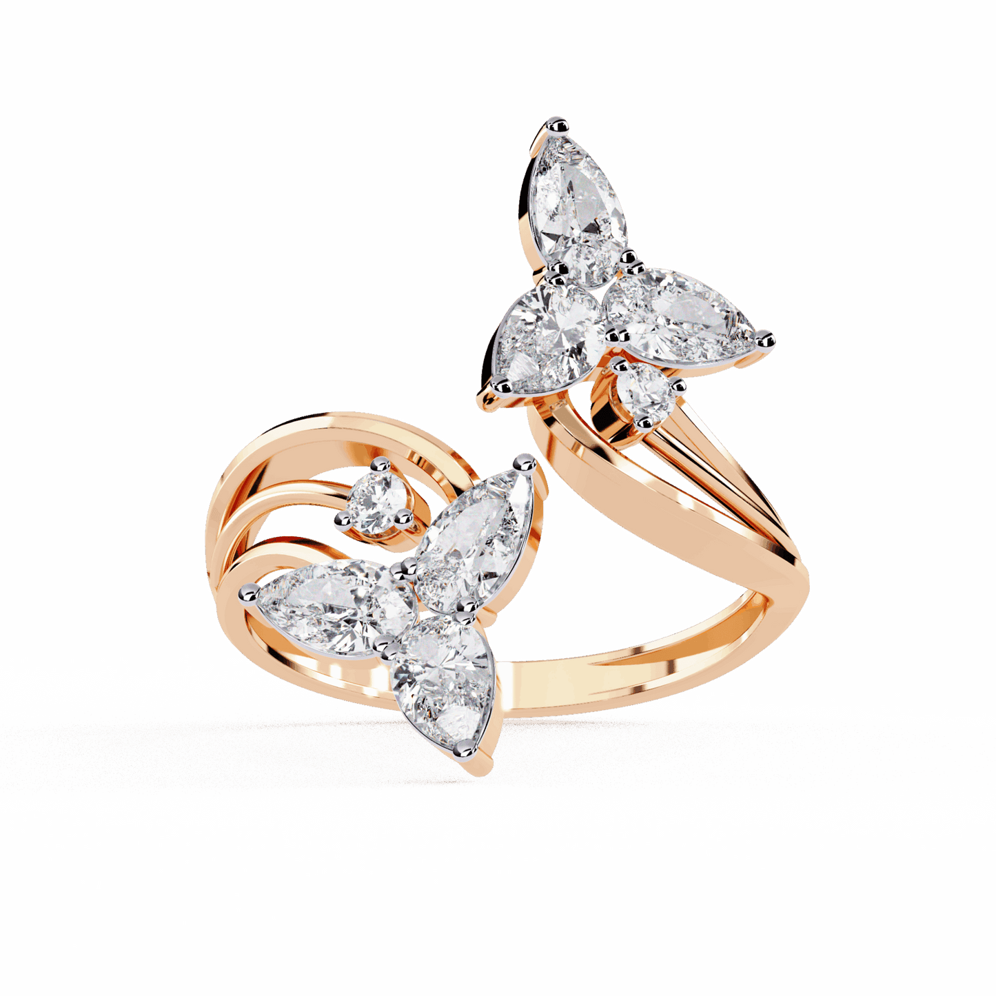 1 Carat Pear and Round Modern Essential Ring in Moissanite | House of Estara