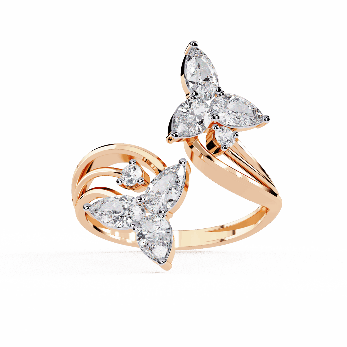 1 Carat Pear and Round Modern Essential Ring in Moissanite | House of Estara