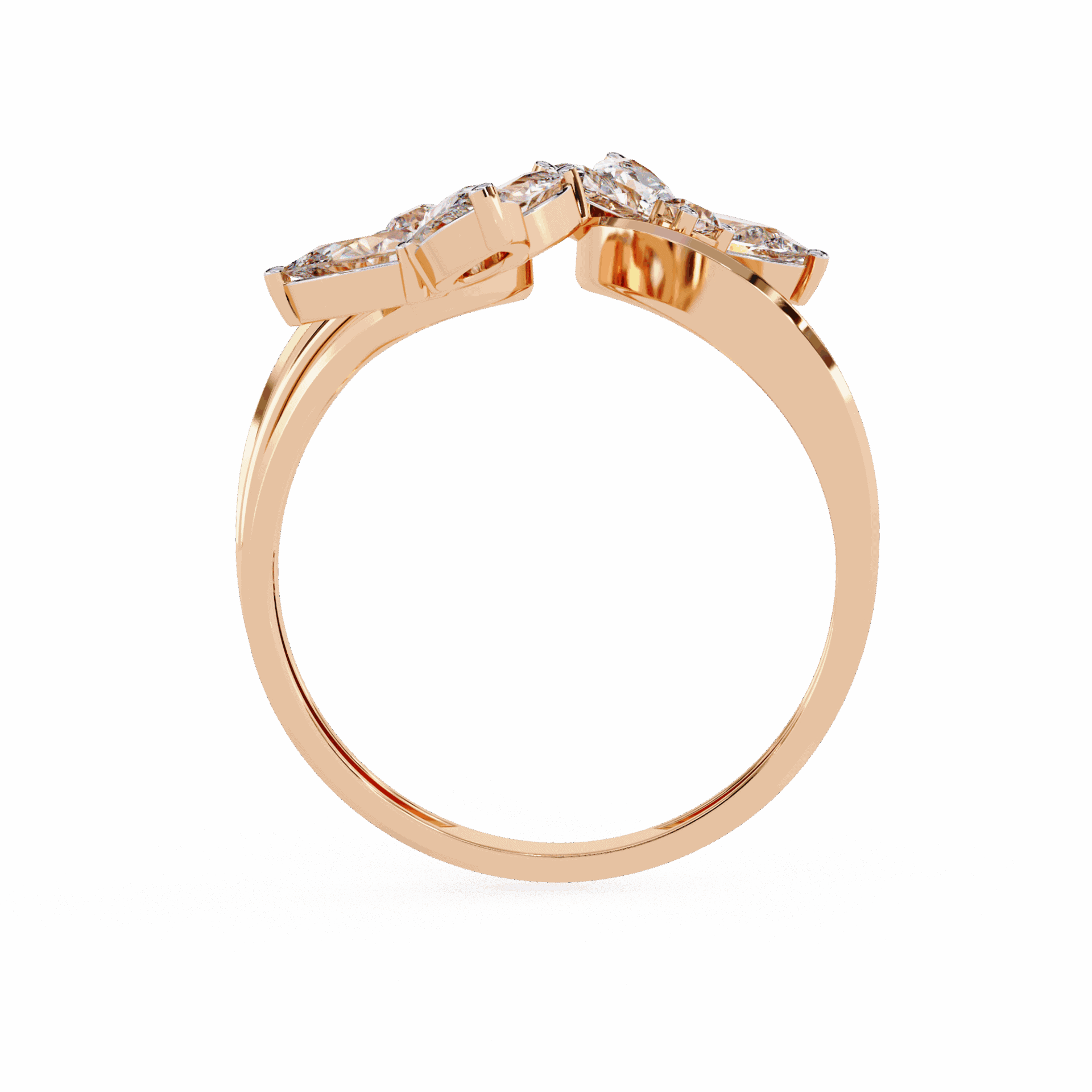 1 Carat Pear and Round Modern Essential Ring in Moissanite | House of Estara