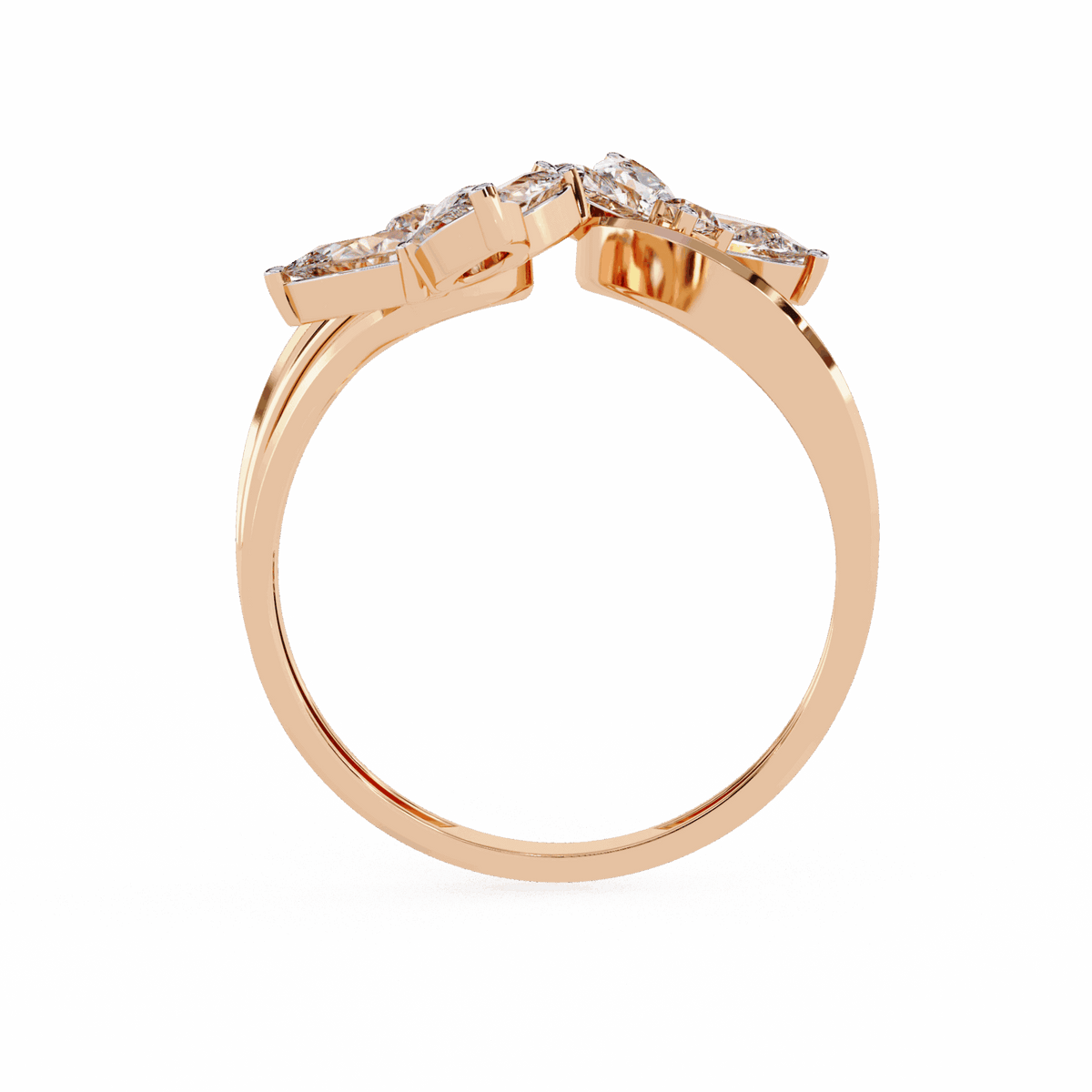 1 Carat Pear and Round Modern Essential Ring in Moissanite | House of Estara