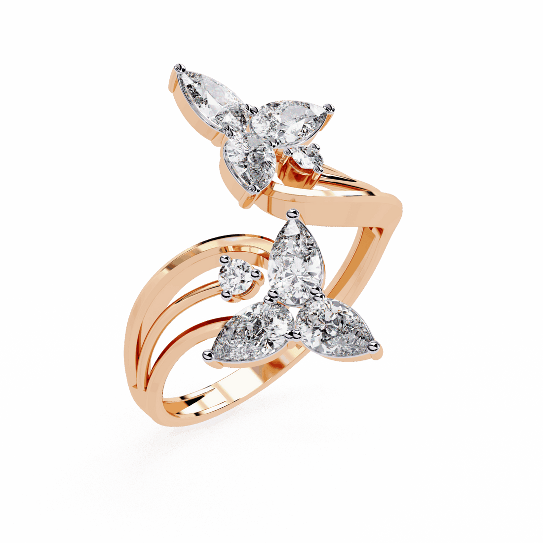 1 Carat Pear and Round Modern Essential Ring in Moissanite | House of Estara
