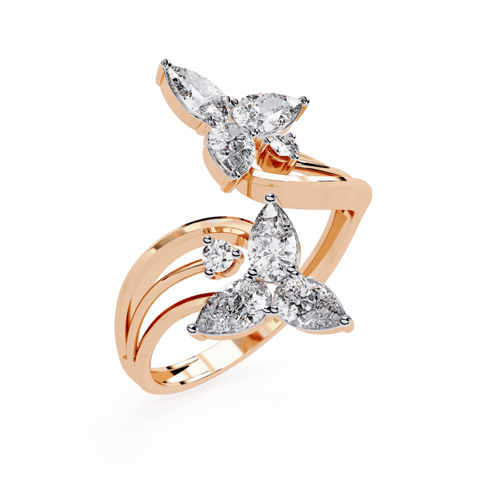 1 Carat Pear and Round Modern Essential Ring in Moissanite | House of Estara