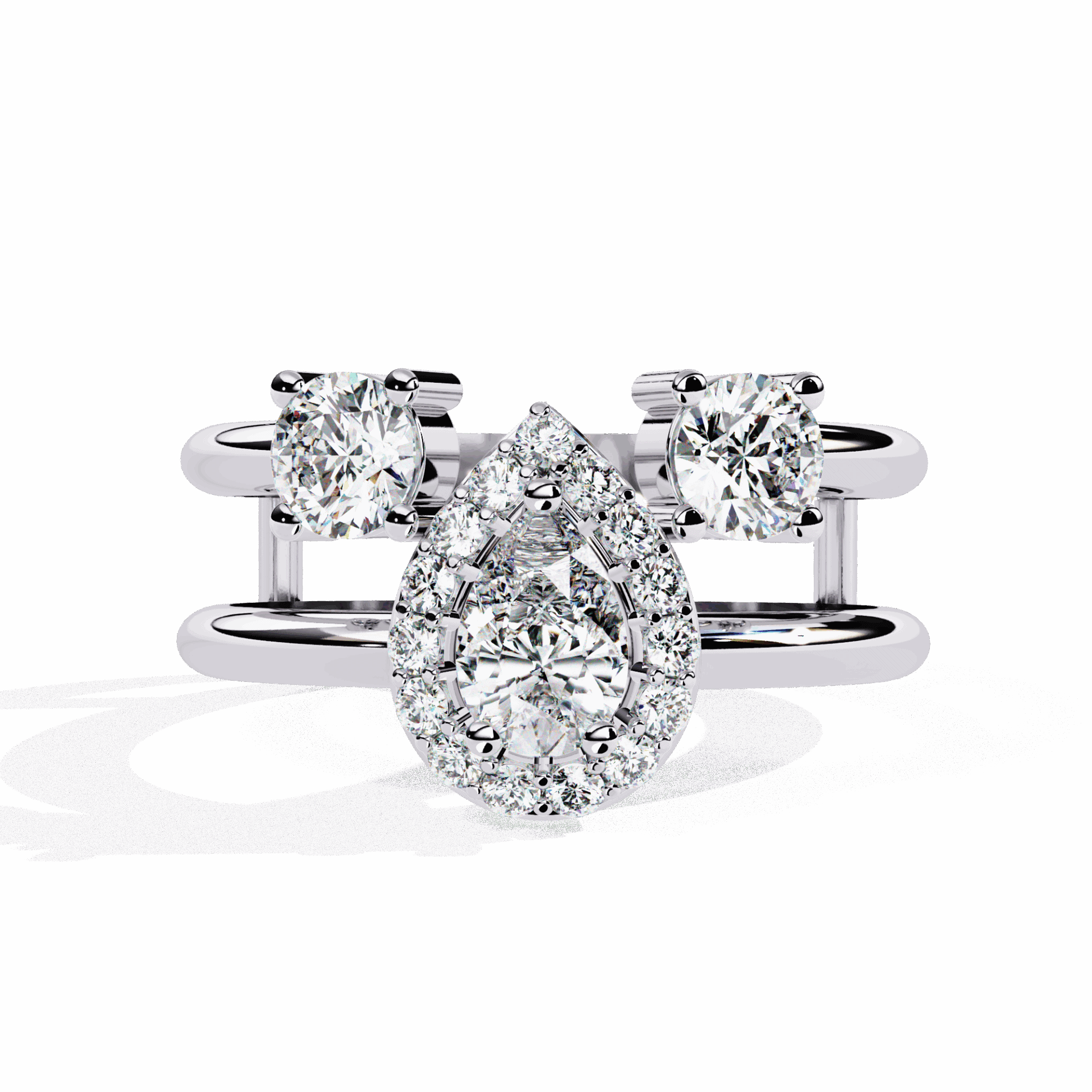 1 Carat Pear Day and Night Ring in Moissanite | House of Estara