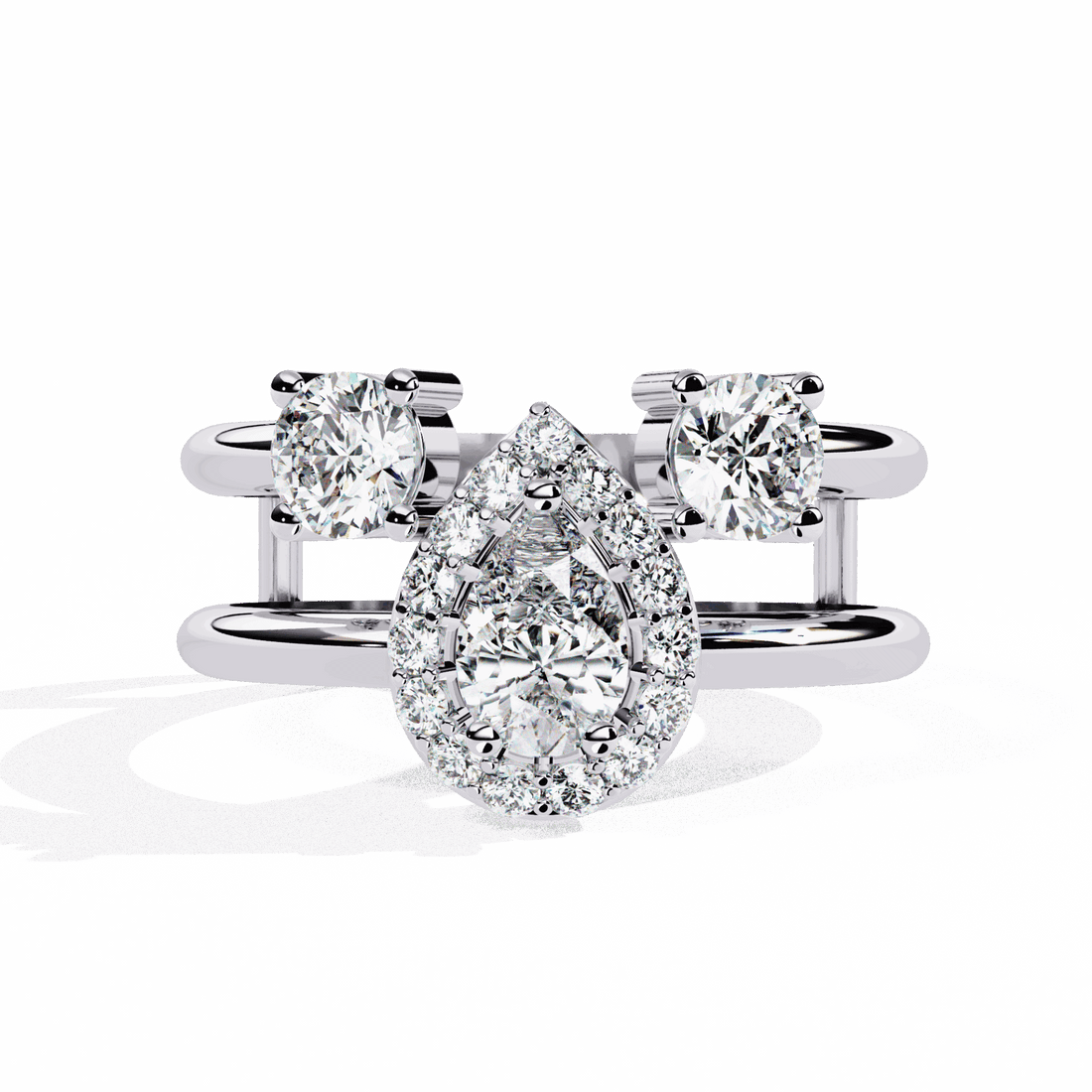 1 Carat Pear Day and Night Ring in Moissanite | House of Estara