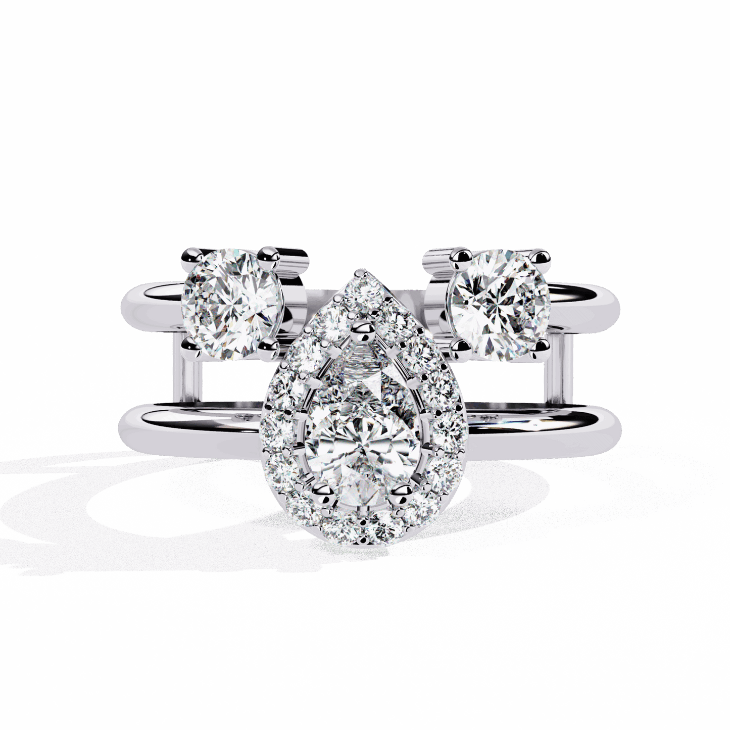 1 Carat Pear Day and Night Ring in Moissanite | House of Estara