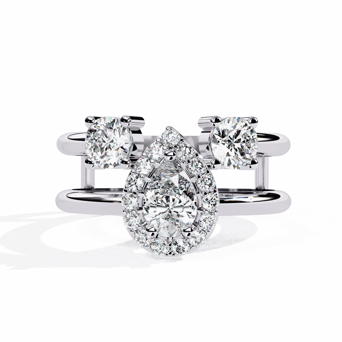 1 Carat Pear Day and Night Ring in Moissanite | House of Estara