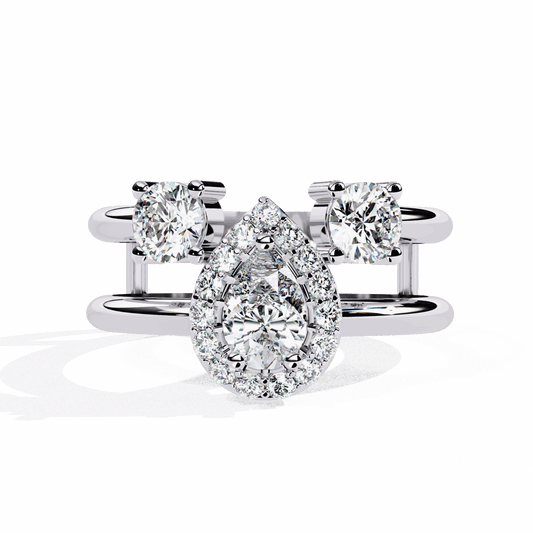 1 Carat Pear Day and Night Ring in Moissanite | House of Estara