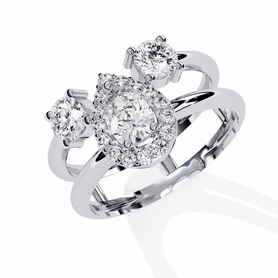 1 Carat Pear Day and Night Ring in Moissanite | House of Estara