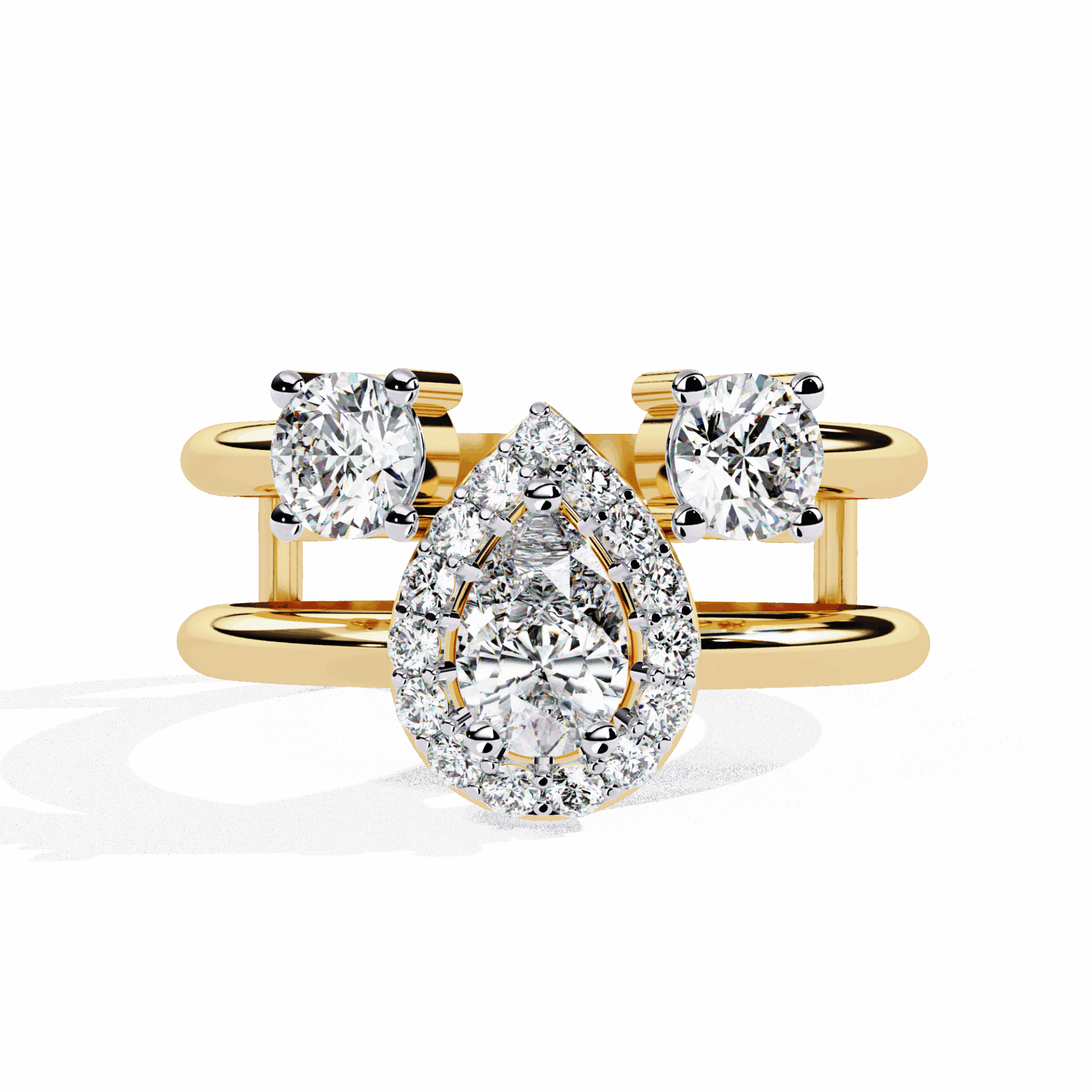 1 Carat Pear Day and Night Ring in Moissanite | House of Estara