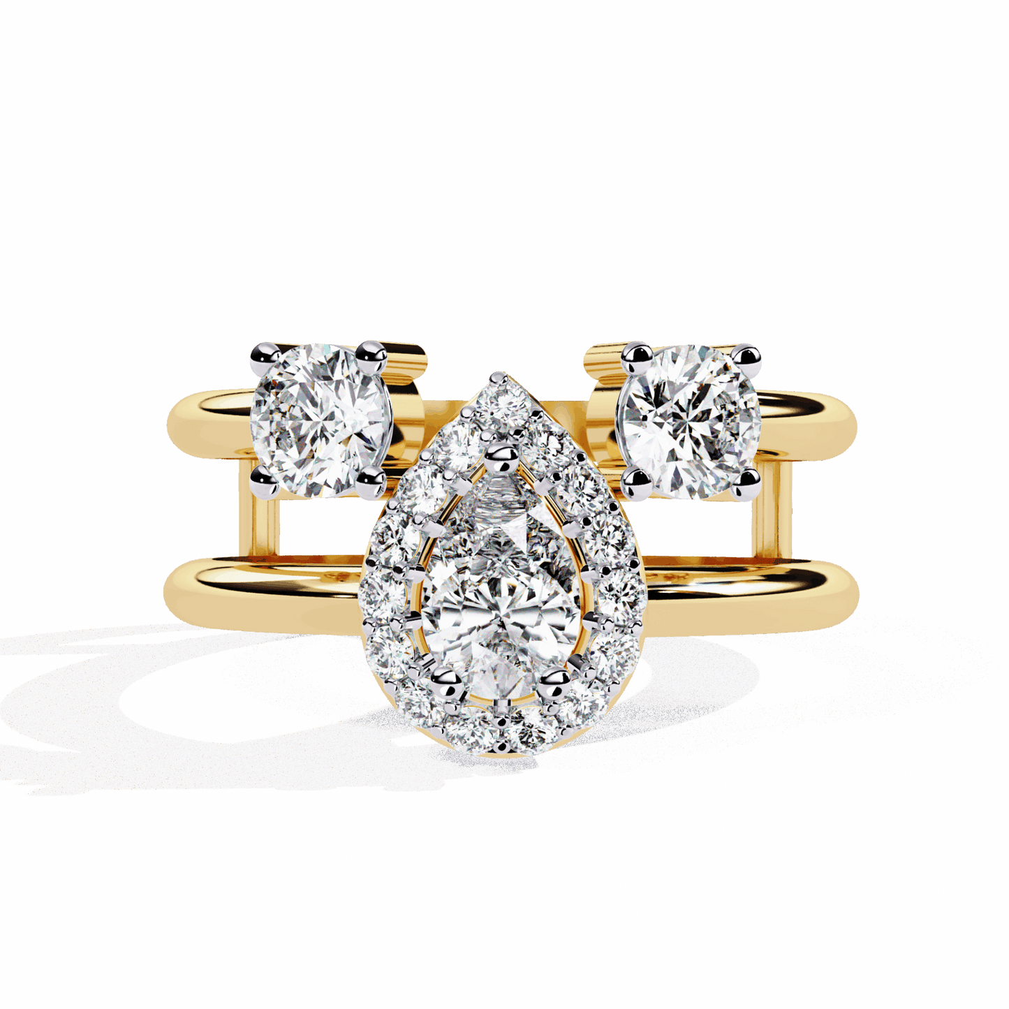 1 Carat Pear Day and Night Ring in Moissanite | House of Estara