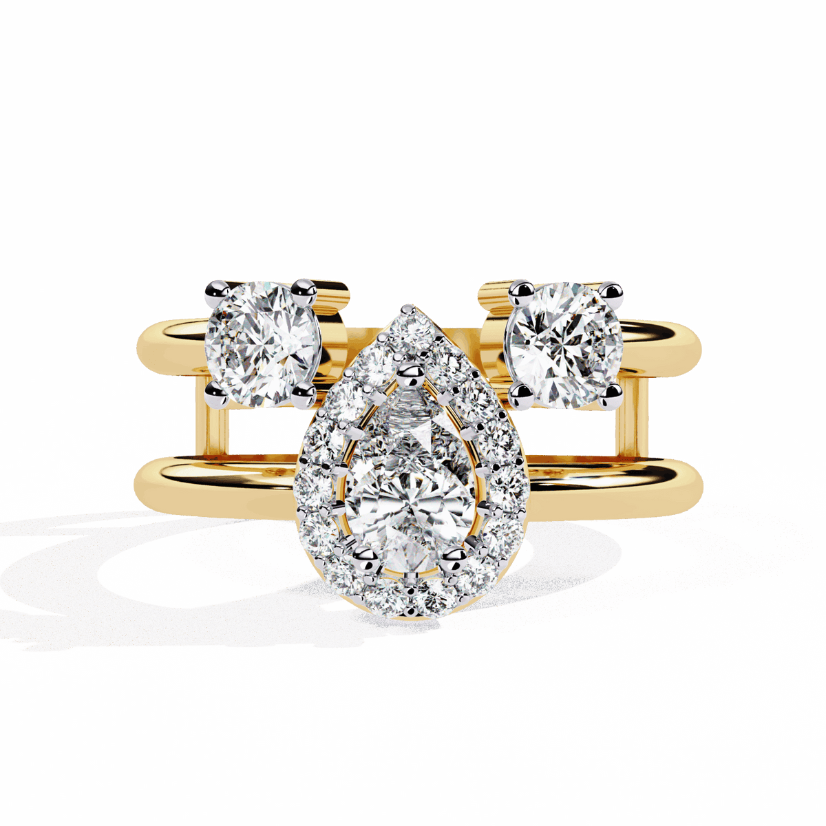 1 Carat Pear Day and Night Ring in Moissanite | House of Estara