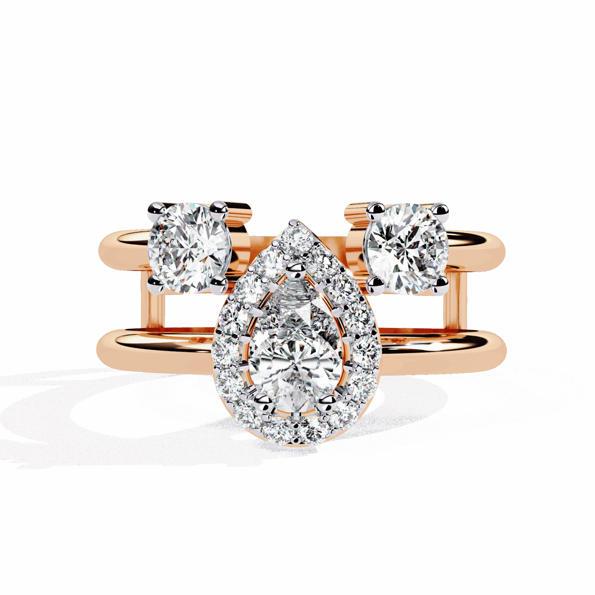 1 Carat Pear Day and Night Ring in Moissanite | House of Estara