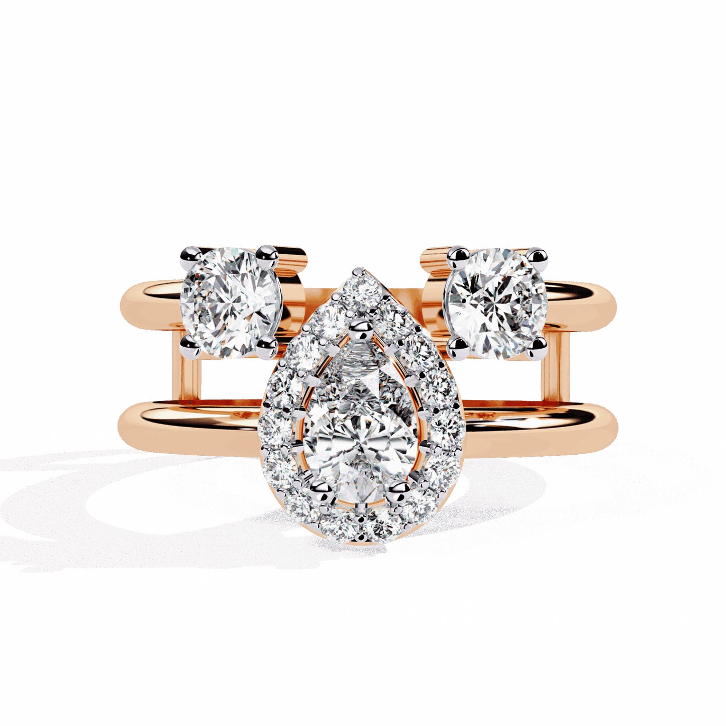 1 Carat Pear Day and Night Ring in Moissanite | House of Estara