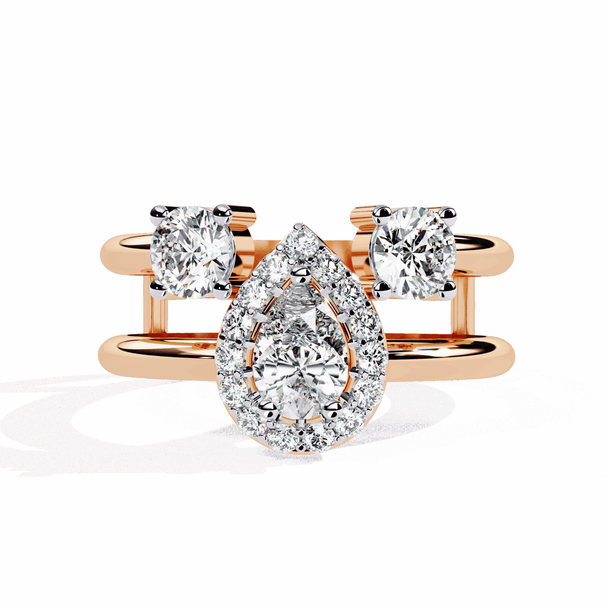1 Carat Pear Day and Night Ring in Moissanite | House of Estara