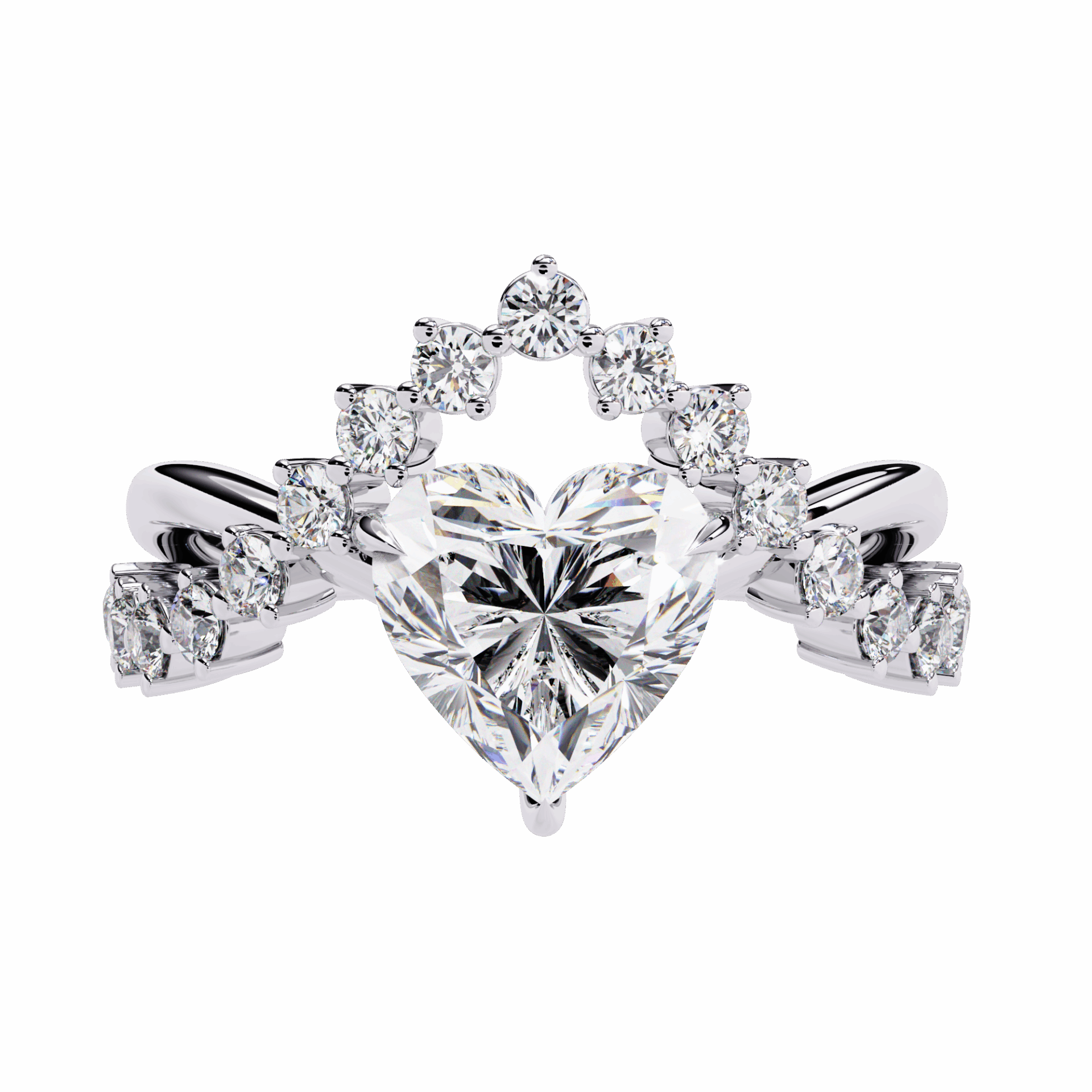 2.5 Carat Heart Signature Wear Ring in Moissanite | House of Estara