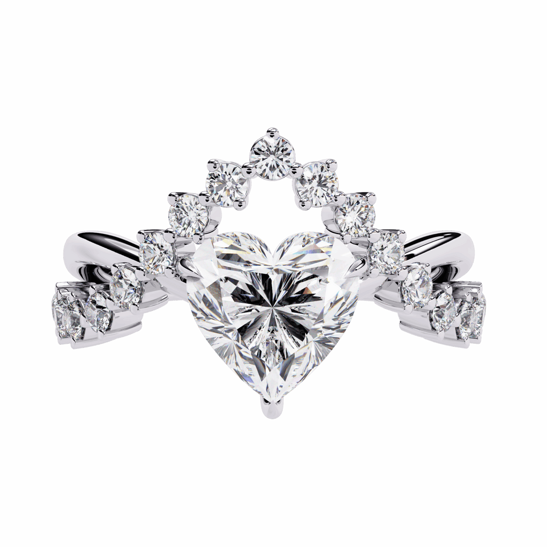 2.5 Carat Heart Signature Wear Ring in Moissanite | House of Estara