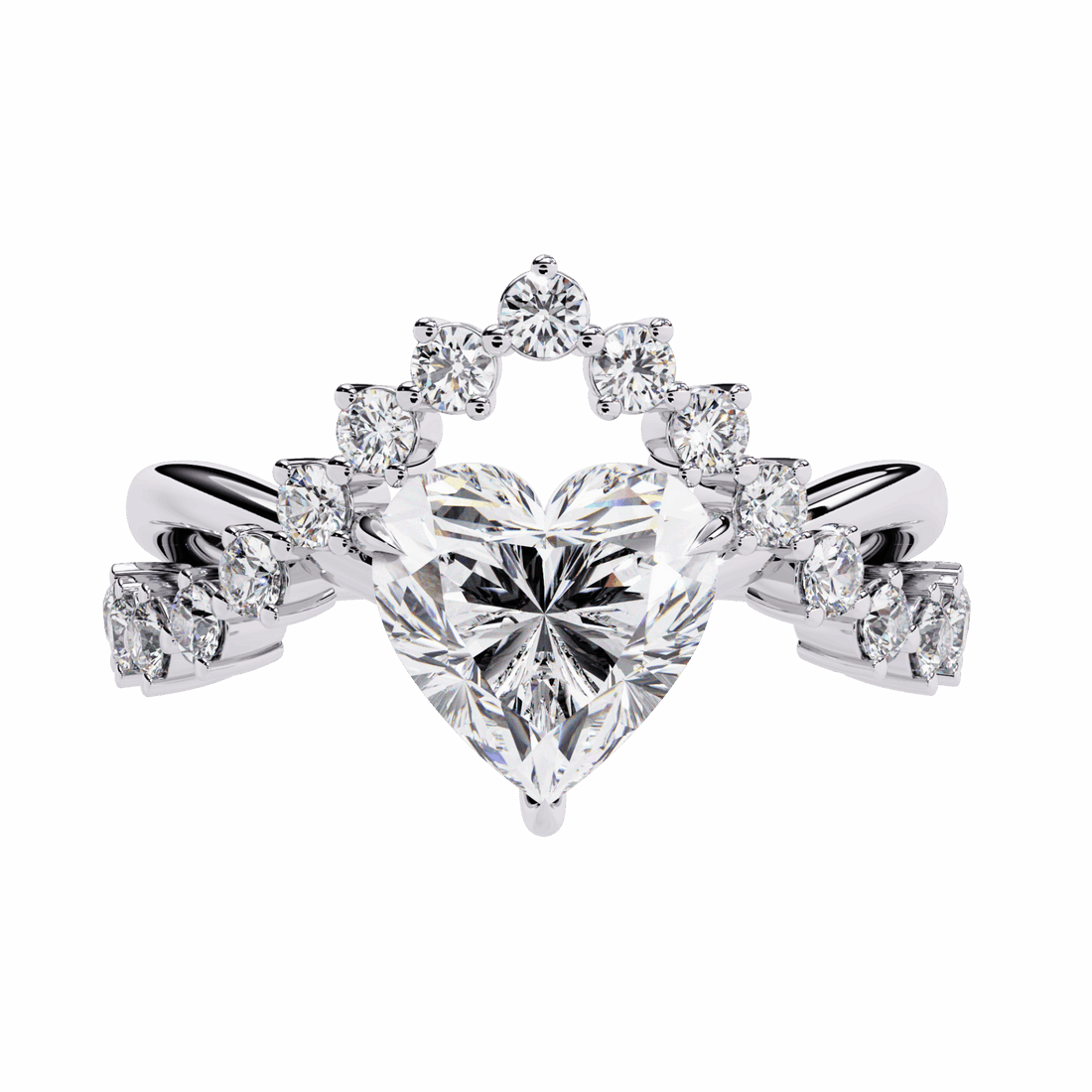 2.5 Carat Heart Signature Wear Ring in Moissanite | House of Estara