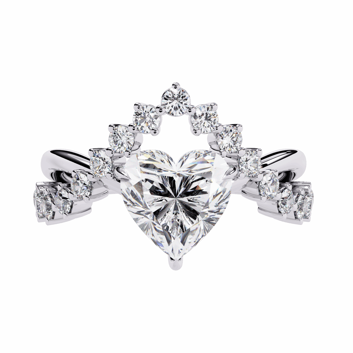 2.5 Carat Heart Signature Wear Ring in Moissanite | House of Estara