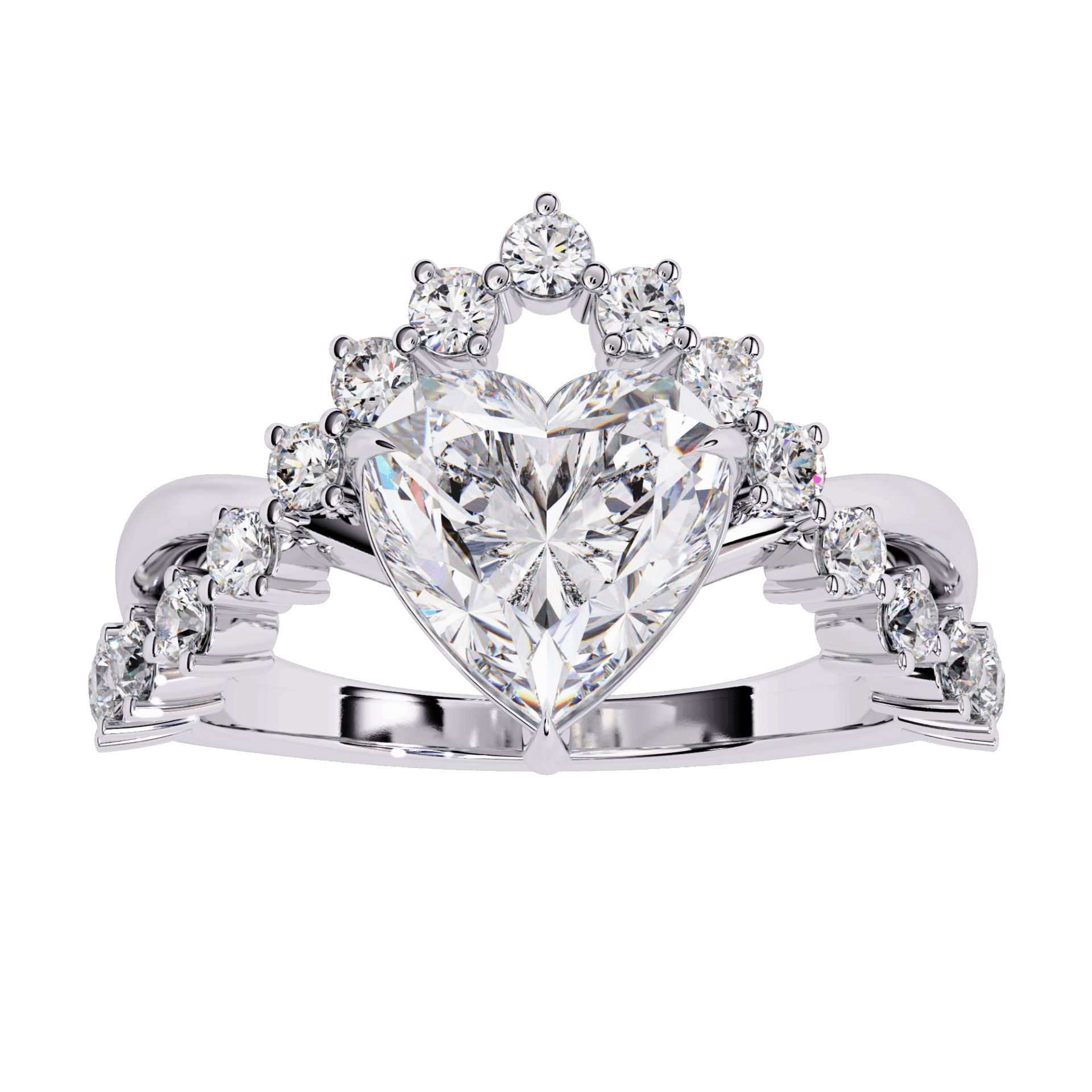 2.5 Carat Heart Signature Wear Ring in Moissanite | House of Estara
