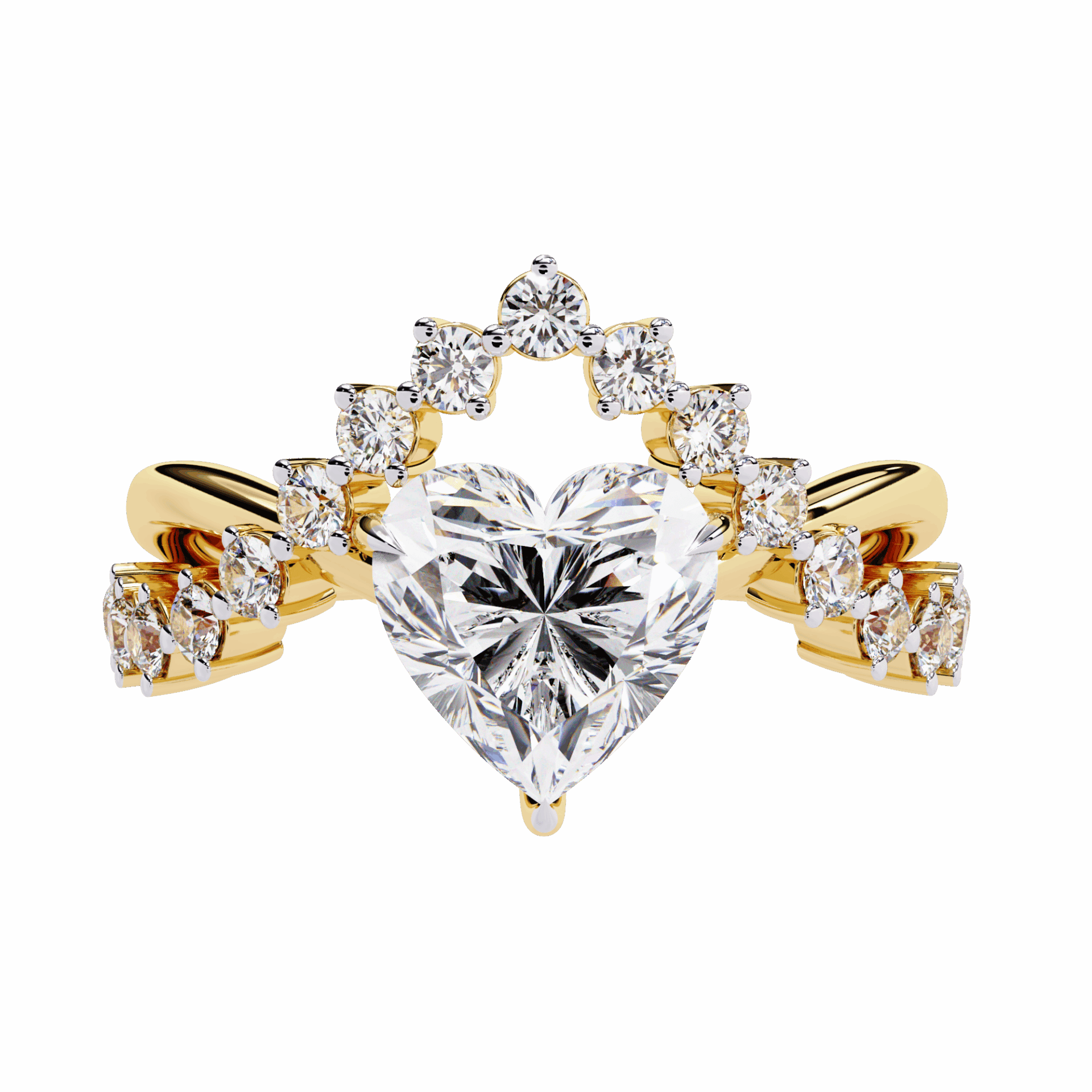 2.5 Carat Heart Signature Wear Ring in Moissanite | House of Estara