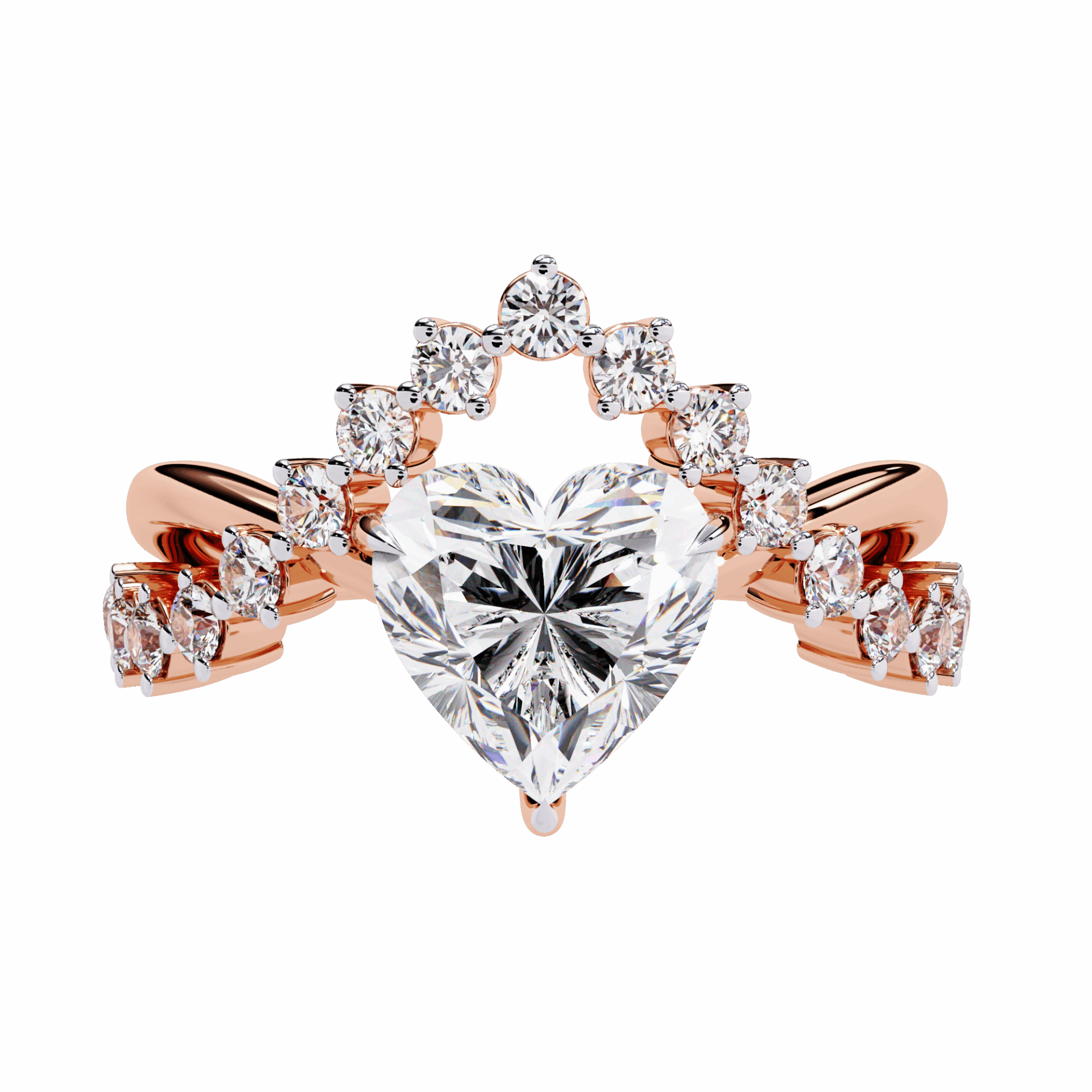 2.5 Carat Heart Signature Wear Ring in Moissanite | House of Estara