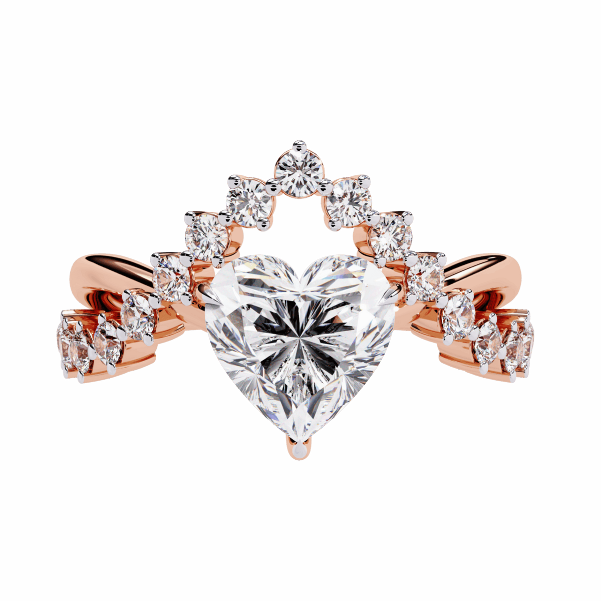 2.5 Carat Heart Signature Wear Ring in Moissanite | House of Estara