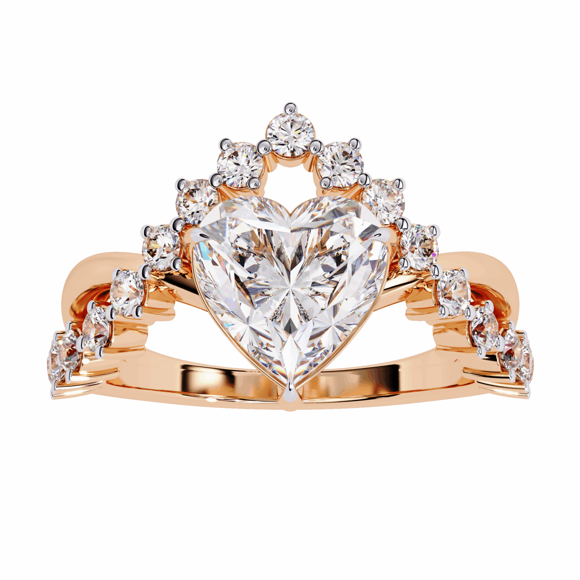 2.5 Carat Heart Signature Wear Ring in Moissanite | House of Estara