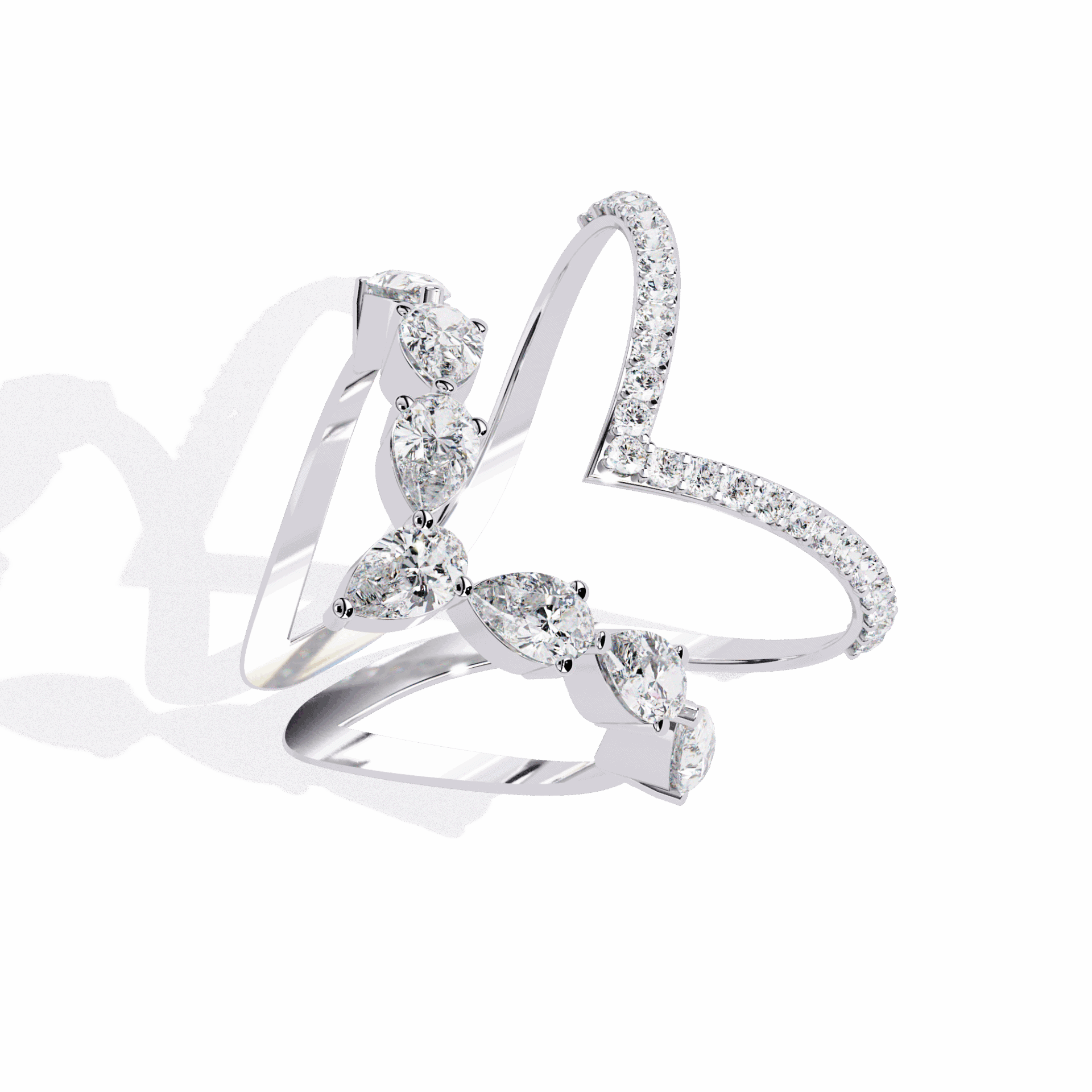 1.5 Carat Pear and Round Modern Essential Ring in Moissanite | House of Estara