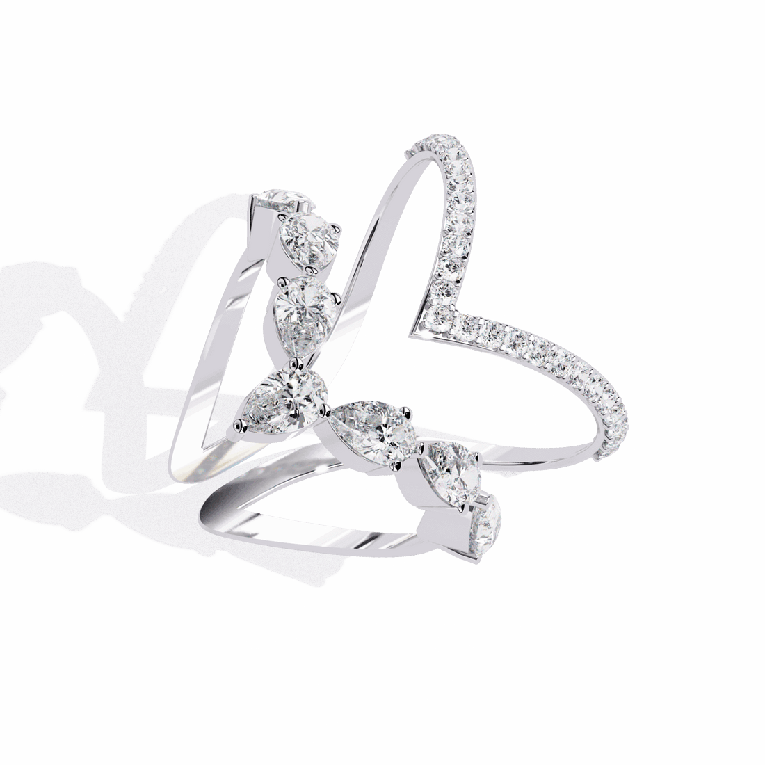 1.5 Carat Pear and Round Modern Essential Ring in Moissanite | House of Estara